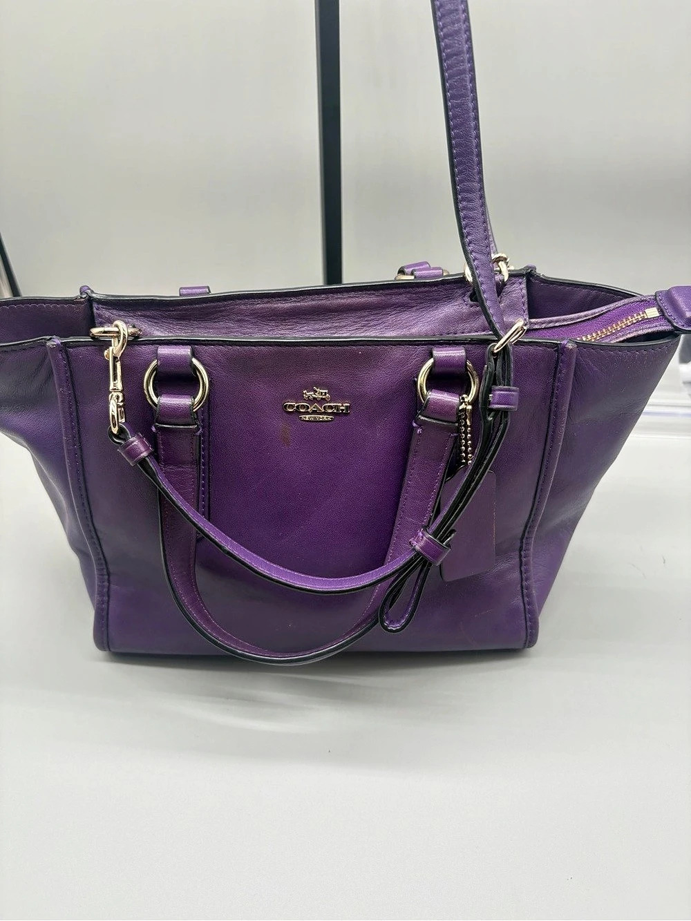Coach Purple Leather Tote